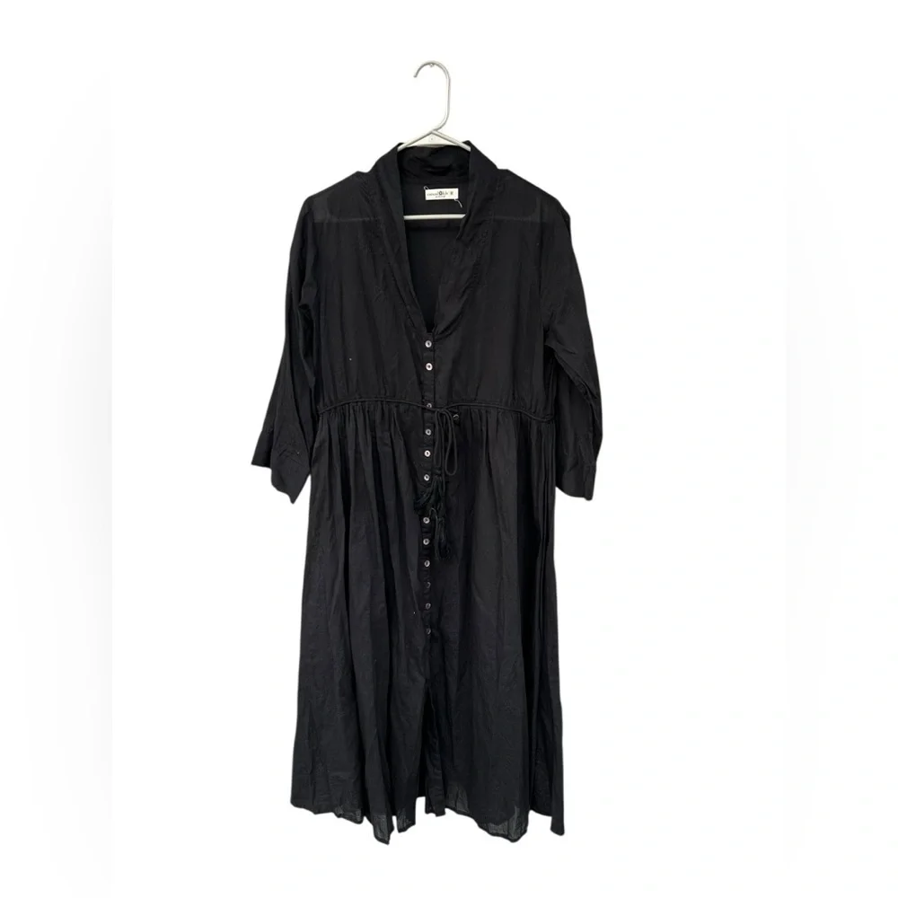 Natural Life 100% Organic Cotton Long Sleeve Dress - Size Medium - Black - Picture 7 of 14